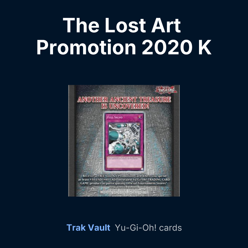 The Lost Art Promotion 2020 K — Yu-Gi-Oh! card list