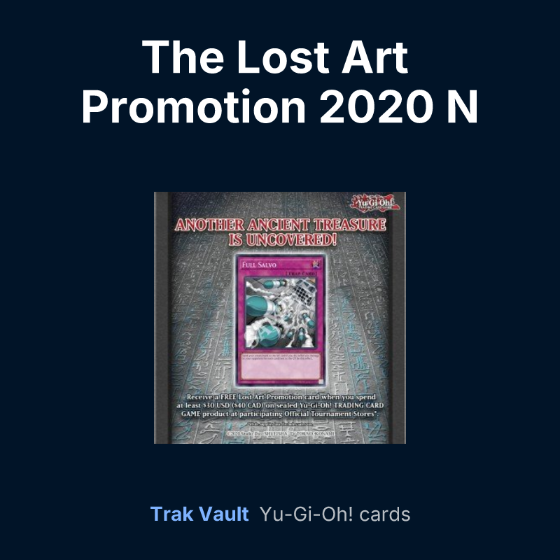 The Lost Art Promotion 2020 N — Yu-Gi-Oh! card list