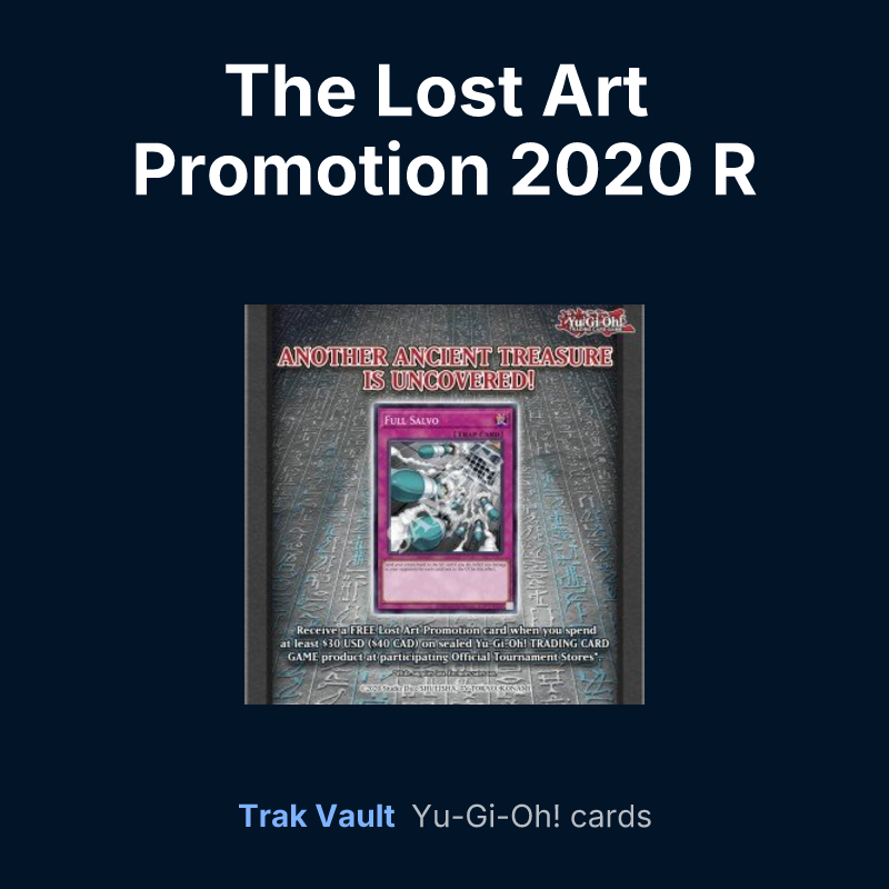 The Lost Art Promotion 2020 R — Yu-Gi-Oh! card list