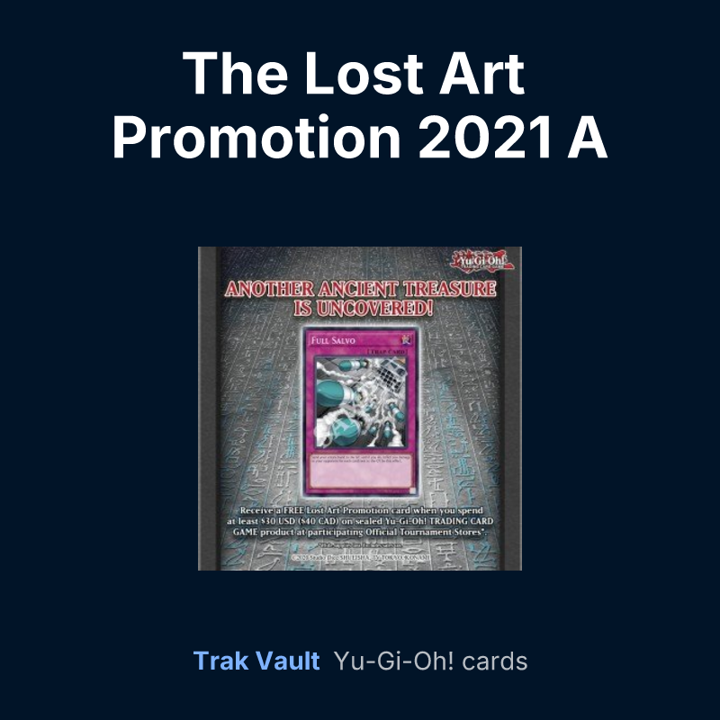 The Lost Art Promotion 2021 A — Yu-Gi-Oh! card list