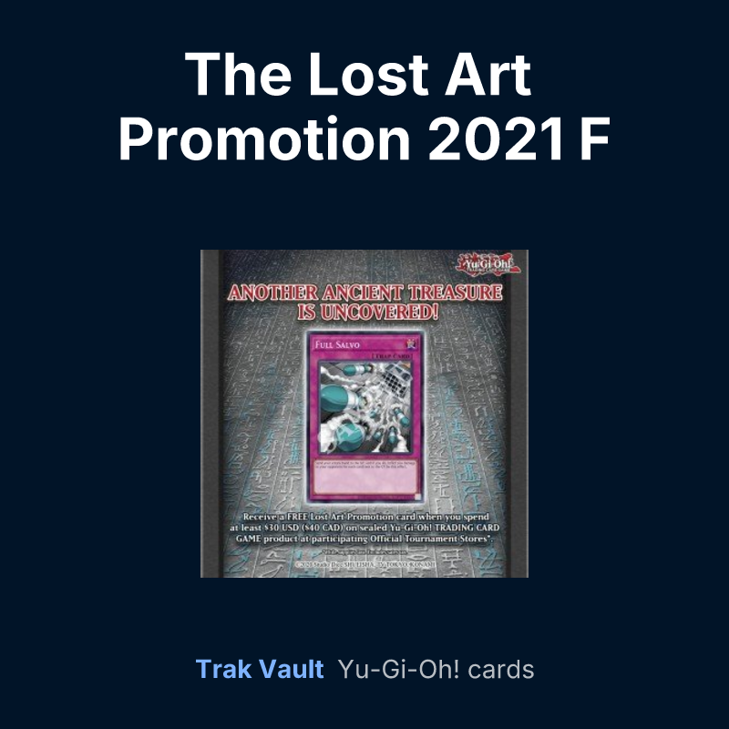 The Lost Art Promotion 2021 F — Yu-Gi-Oh! card list
