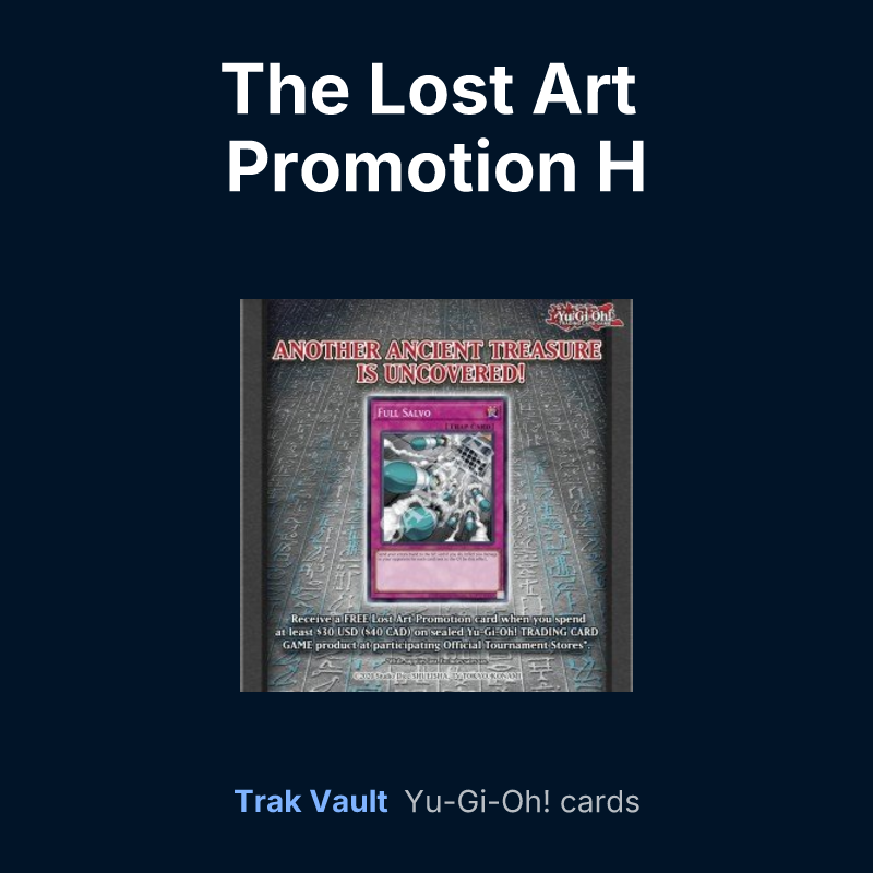 The Lost Art Promotion H — Yu-Gi-Oh! card list
