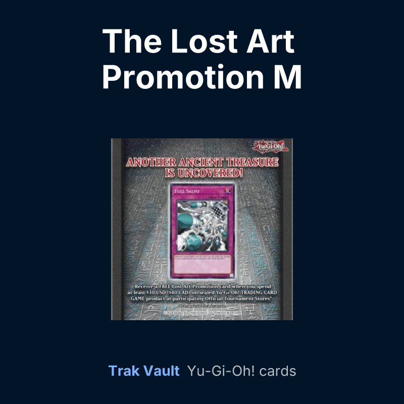 The Lost Art Promotion M — Yu-Gi-Oh! card list