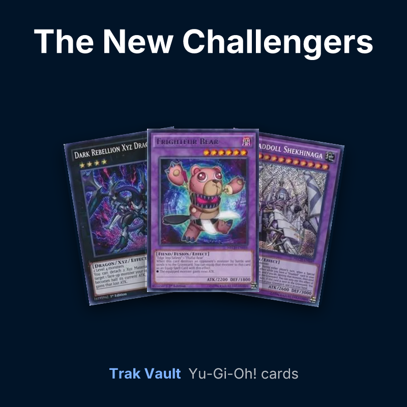 The New Challengers Yu-Gi-Oh! cards: Dark Rebellion Xyz Dragon, Frightfur Bear and El Shaddoll Shekhinaga