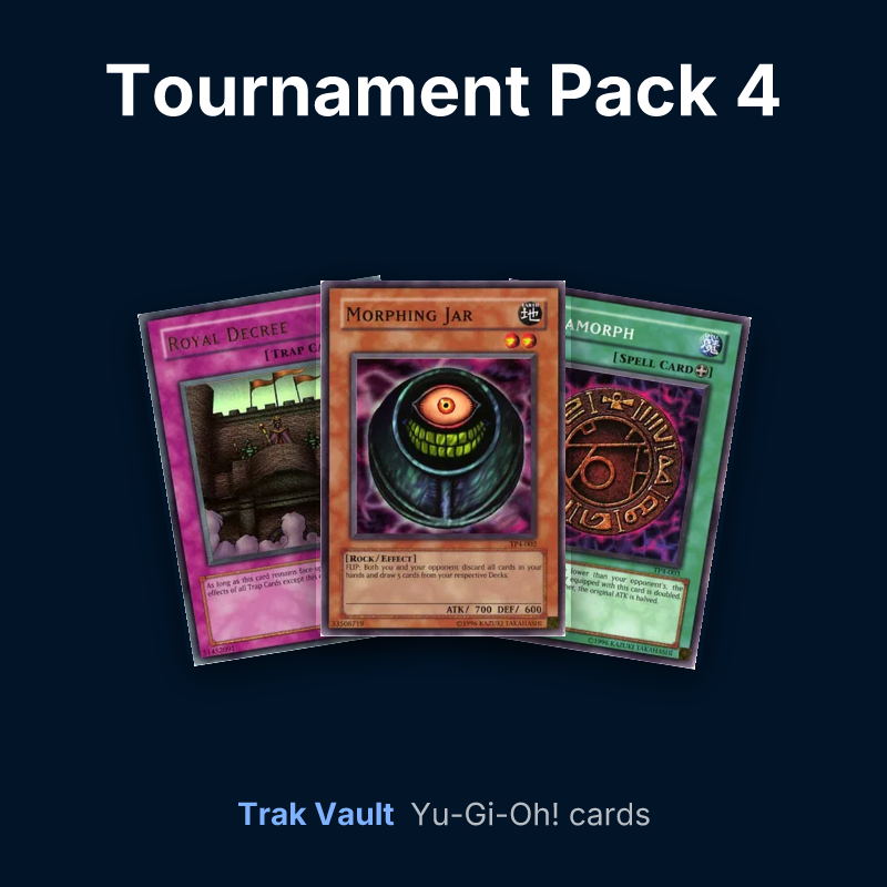 Tournament Pack 4 Yu-Gi-Oh! cards: Royal Decree, Morphing Jar and Megamorph