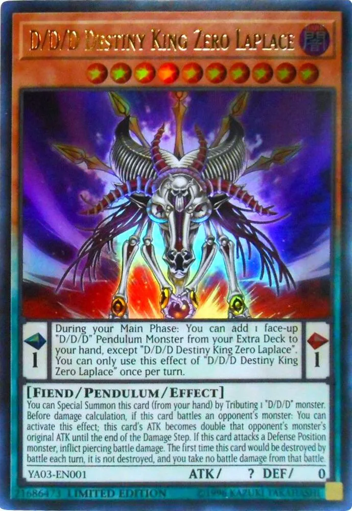 D/D/D Destiny King Zero Laplace — Yu-Gi-Oh! ARC-V Volume 3 promotional card