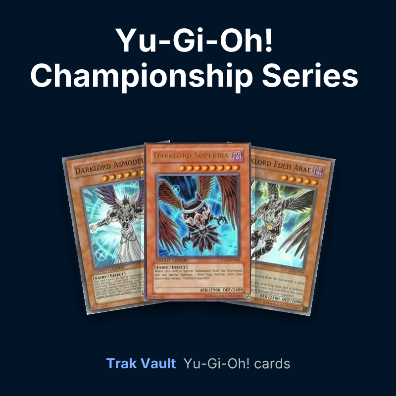 Yu-Gi-Oh! Championship Series 2010 Prize Cards Yu-Gi-Oh! cards: Darklord Asmodeus, Darklord Superbia and Darklord Edeh Arae