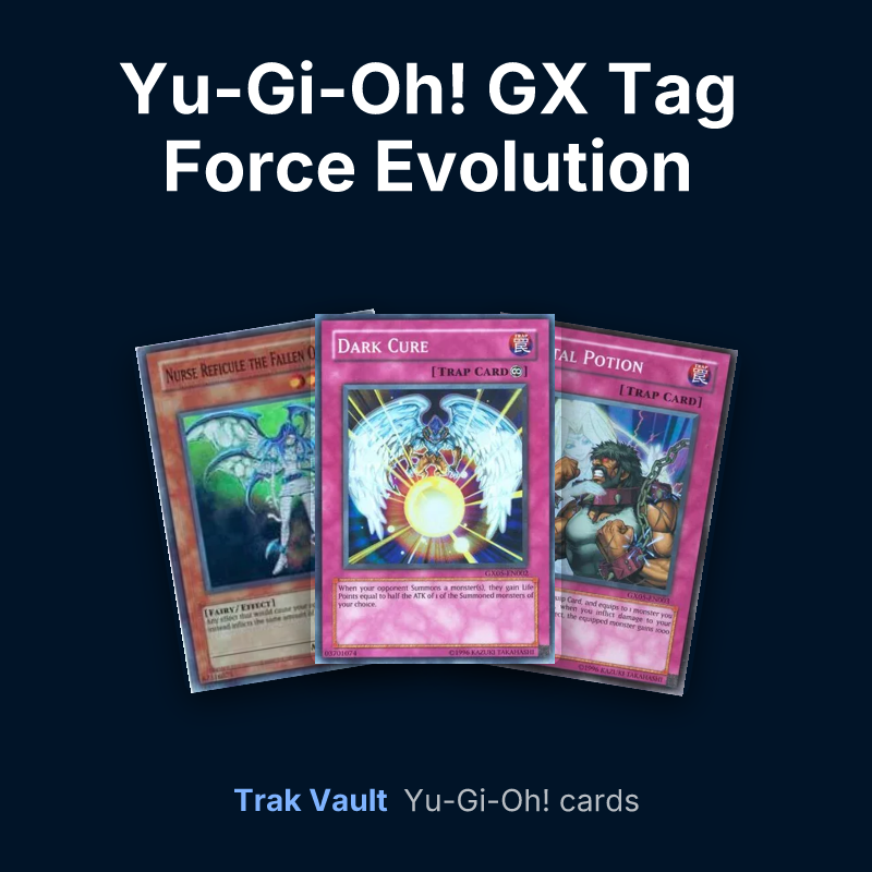 Yu-Gi-Oh! GX Tag Force Evolution promotional cards Yu-Gi-Oh! cards: Darklord Nurse Reficule, Dark Cure and Brutal Potion