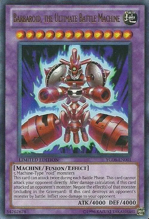 Barbaroid, the Ultimate Battle Machine — Yu-Gi-Oh! GX Volume 8 promotional card
