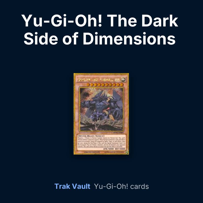 Yu-Gi-Oh! The Dark Side of Dimensions Blu-ray & DVD promotional card Yu-Gi-Oh! cards: Obelisk the Tormentor