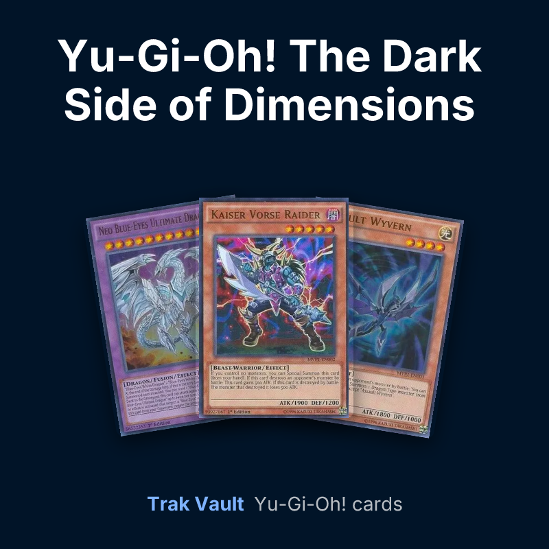 Yu-Gi-Oh! The Dark Side of Dimensions Movie Pack Yu-Gi-Oh! cards: Neo Blue-Eyes Ultimate Dragon, Kaiser Vorse Raider and Assault Wyvern