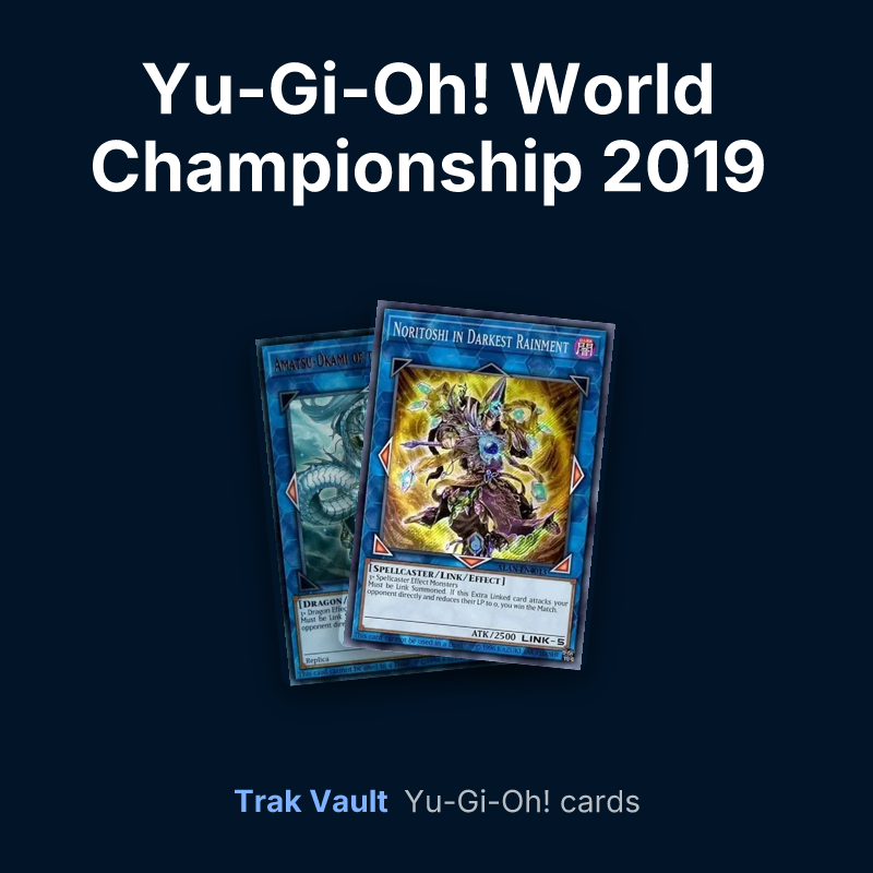 Yu-Gi-Oh! World Championship 2019 Japanese National Qualifiers prize cards Yu-Gi-Oh! cards: Amatsu-Okami of the Divine Peaks and Noritoshi in Darkest Rainment