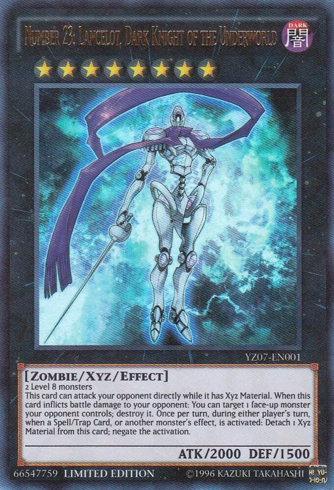 Number 23: Lancelot, Dark Knight of the Underworld — Yu-Gi-Oh! ZEXAL Volume 7 promotional card