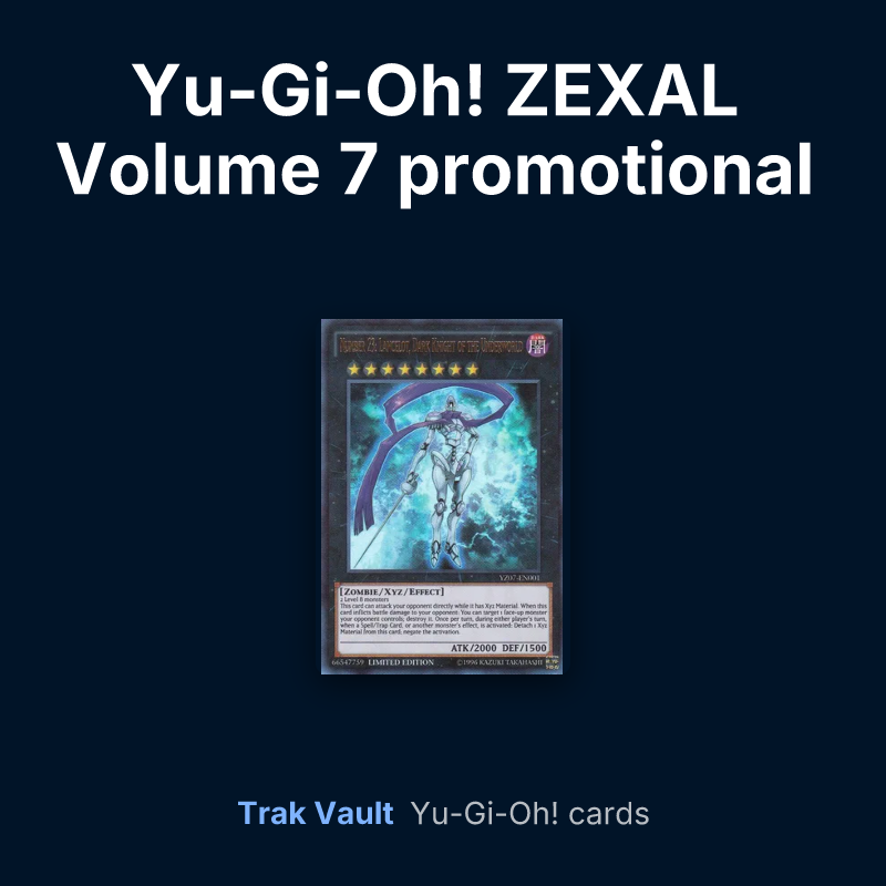 Yu-Gi-Oh! ZEXAL Volume 7 promotional card Yu-Gi-Oh! cards: Number 23: Lancelot, Dark Knight of the Underworld