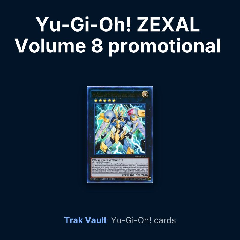Yu-Gi-Oh! ZEXAL Volume 8 promotional card Yu-Gi-Oh! cards: Number S39: Utopia the Lightning