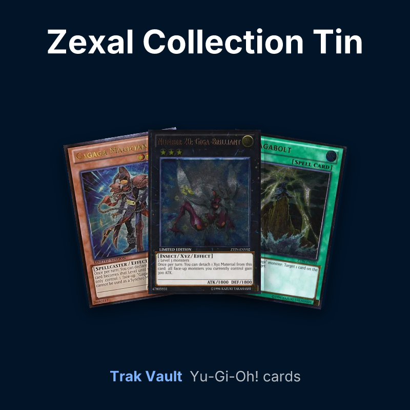 Zexal Collection Tin Yu-Gi-Oh! cards: Gagaga Magician, Number 20: Giga-Brilliant and Gagagabolt
